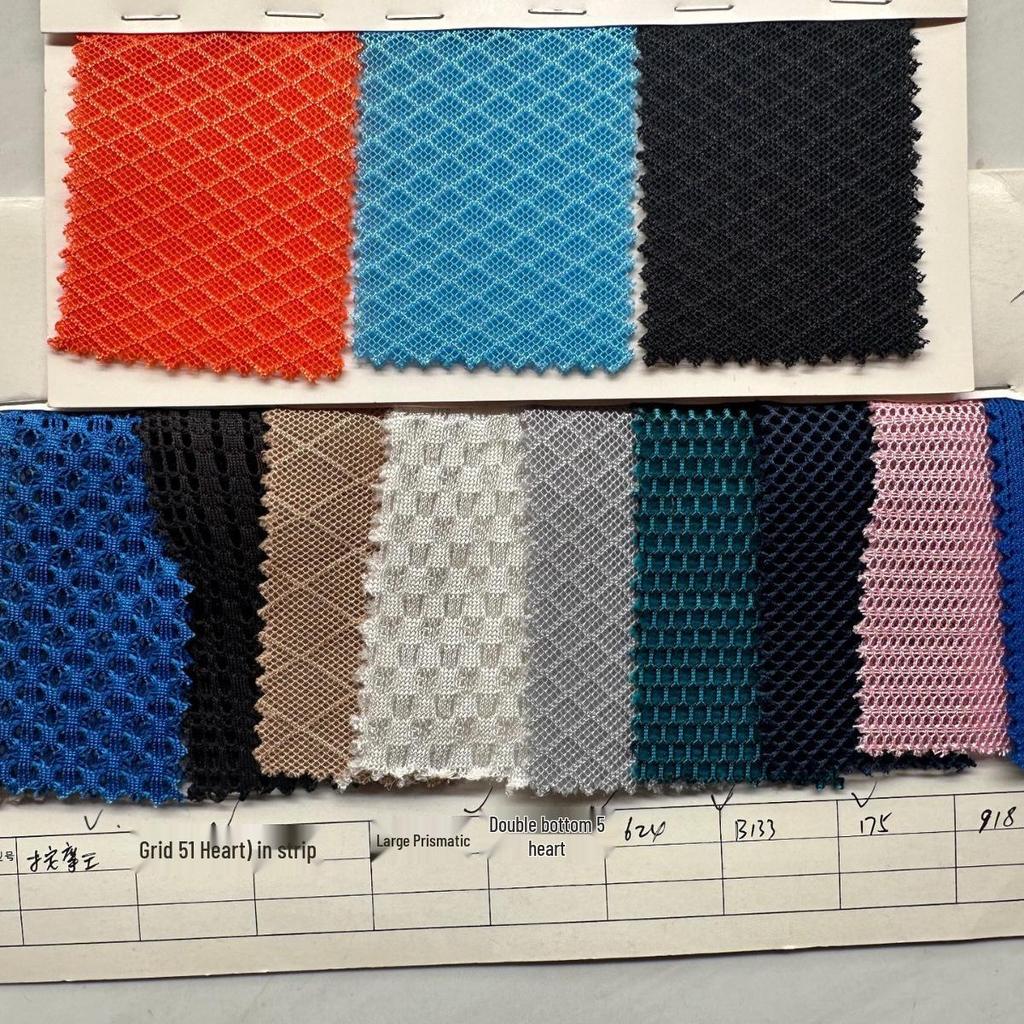 Двусторонняя полиэстер-нейлоновая сетчатая ткань для обуви, головных уборов, сумок, багажа, сидений и одежды для йоги