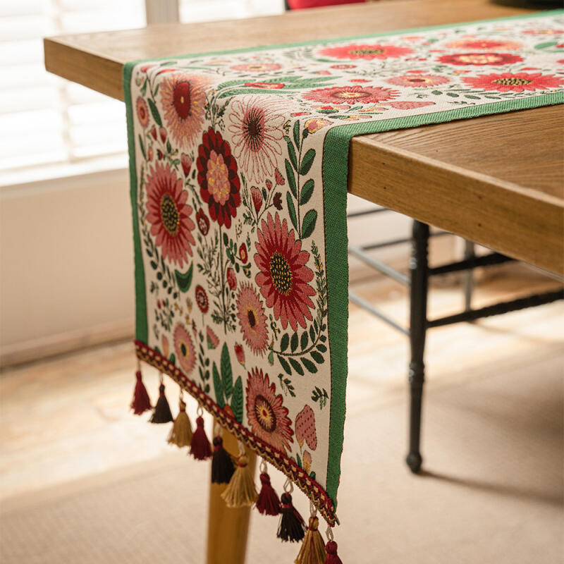 Винтажная скатерть с цветочным принтом - Напечатанная богемная скатерть для обеденных шкафов и журнальных столиков