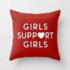 Cute Red Print Geometric Red Plaid Pink Lolita Pillow Cover Decorative Modern Nordic Throw Pillow Cover
