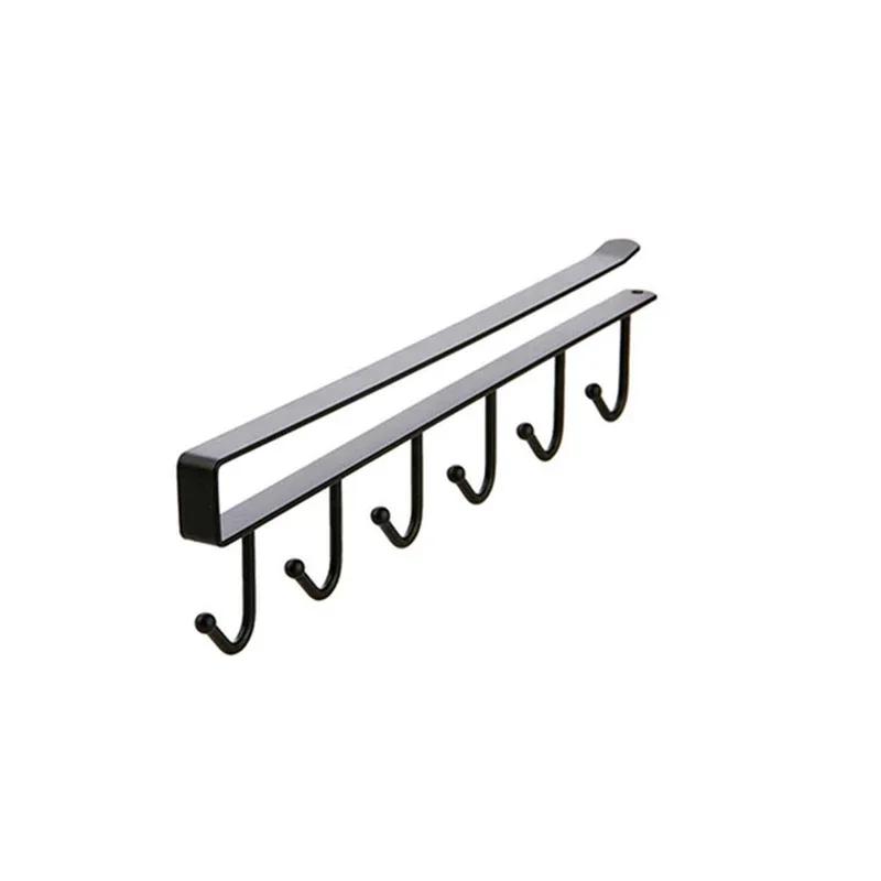 6 крючков держатель для чашки подвесной кухонный шкаф под полкой органайзер для хранения крючок железный кухонный стеллаж для хранения ванная комната органайзер