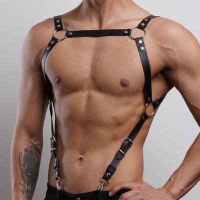 Мужские кожаные подтяжки ремень бондажные ремни для тела модные регулируемые подтяжки подтяжка с панк портупеей ремнями экзотический аксессуар