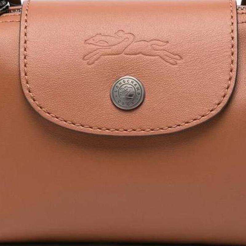 Longchamp Le Pliage Xtra Logo Zipper Closure Crossbody Shoulder Bag Leather Mini Women bags Brandy 34205987504