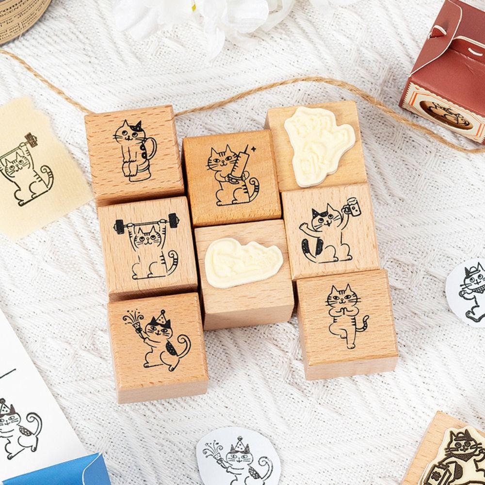 Artistic Style Wooden Rubber Stamps Journal Decoration Stamps  For DIY Card Photo Album Diary Decor