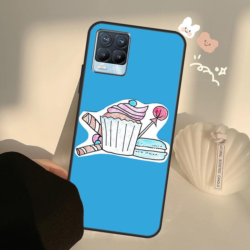 Macarons Cake Dessert Case For Realme C71 C63 C61 C55 C51 C53 C25 C65 C67 C75 11 12 13 14 15 Pro Plus GT6 GT7 Pro