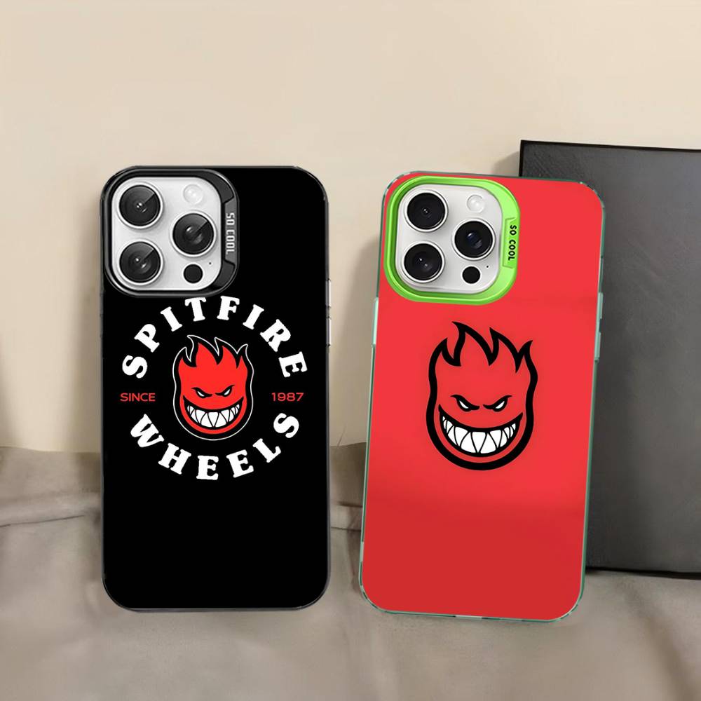 S-Spit F-Fires Logo Phone Case For iPhone 16 15 14 13 12 11 Pro Max 17 Plus Colorful Cover