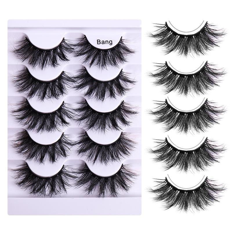 5 Pairs Of Colorful Dense Multi-Layer Soft Simulated Eyelashes, Natural Dense Curled Masquerade Eyelashes