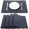 Senteria Cotton-Linen Placemats, Double-Layered Fabric, Solid Color, Japanese Style, Flexible, Insulating, Non-Slip, Easy To Clean, Washable, for Kitc