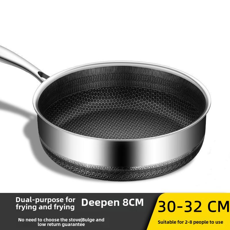 Бытовая углубленная антипригарная сковорода из нержавеющей стали 316 с сотовым покрытием, совместимая со всеми плитами