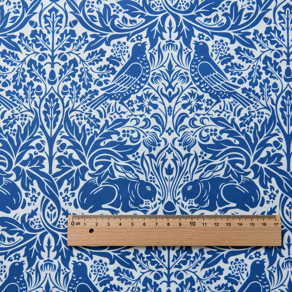 Ткань из 100% хлопка, 40-х годов, plain weave (полотняное переплетение), для юбки/рубашки DIY, тема «Синий Моррис»