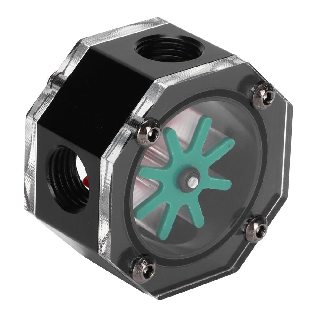 Water Flow Meter Transparent Acrylic Octagonal Metal Computer WaterCooled Rheometer