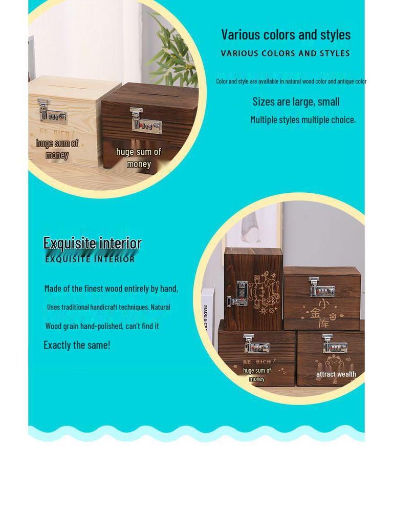 Ретро Запираемая Копилка с Кодовым Замком - Креативный Подарок для Детей