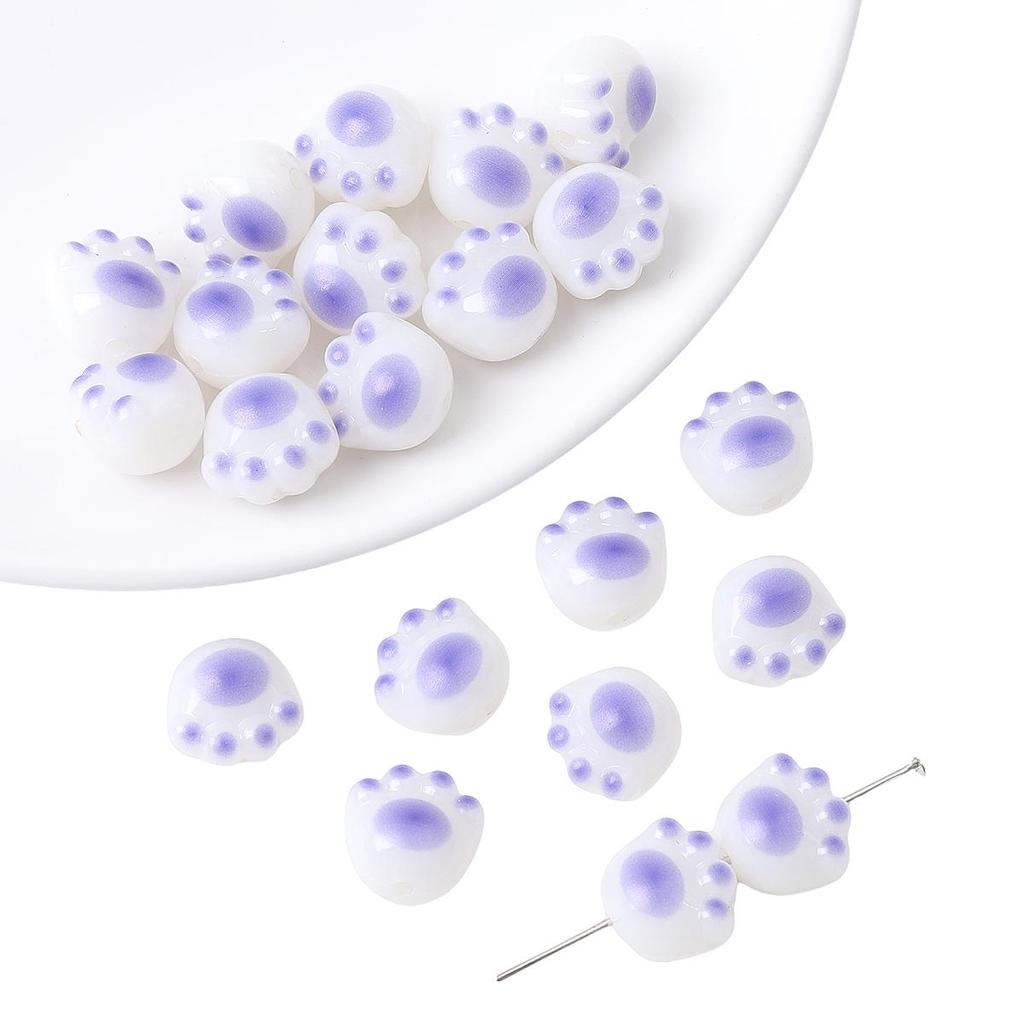 10 шт./пакет акриловые бусины в виде кошачьей лапы для изготовления ювелирных изделий DIY браслет серьги очарование украшения