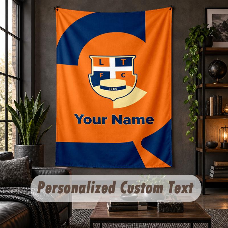Персонализированный настенный гобелен, Настраиваемый текст Luton Town, Настенное искусство из мягкой ткани для интерьерного декора