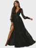 2025 Elegant Mesh Sequin Evening Gown for Women - Autumn Collection