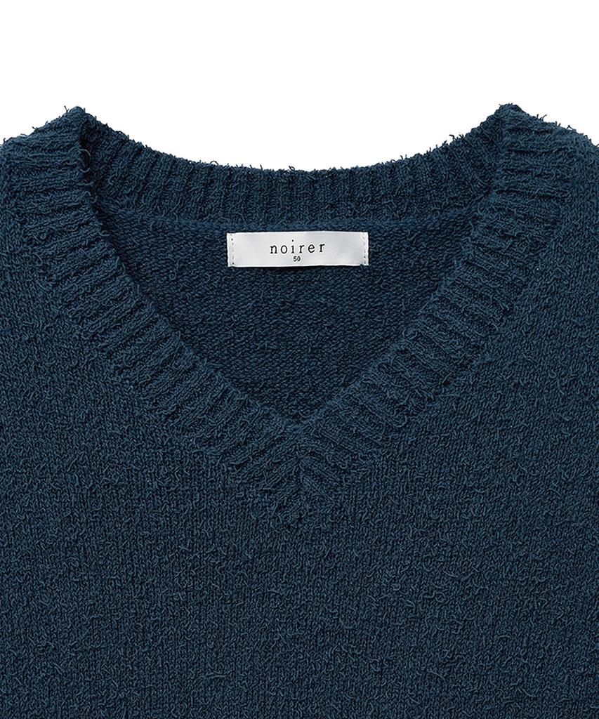 NOIRER Boucle V-Neck Half Knit (Marine Blue)