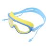 Kids Swimming Goggles Large Frame Waterproof Non Fog HD Swim Supplies with Nose Clip Yellow Blue