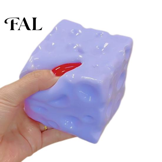 Cheese Squeezing Gadgets Blueberry Squeeze Toy, Stress Relief Block Sensory Slow Relieving Gadget Rising Cube Pinch Toy for Home Office Focus Aid