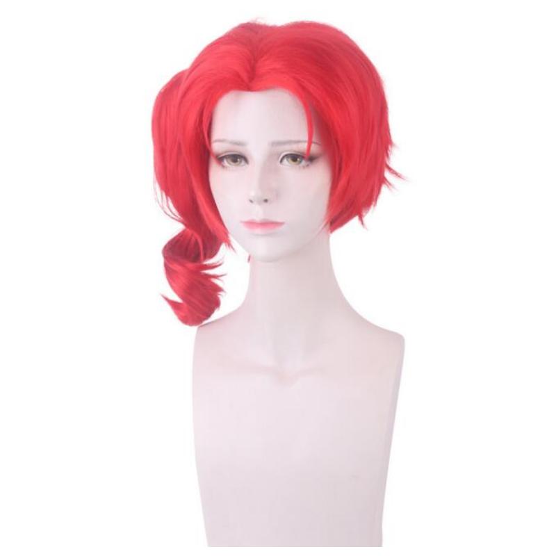 Men 35CM JOJO's Bizarre Adventure Kakyoin Noriaki Ponytail Wig Cosplay Costume Heat Resistant Synthetic Hair Party Role Play Wig
