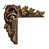 Decorative Tree Hole Sculpture Chipmunk Hollow Door Topper, Woodland Animal Frame Decor, Rustic Wood Charming Lodge Style Ornament Corner for