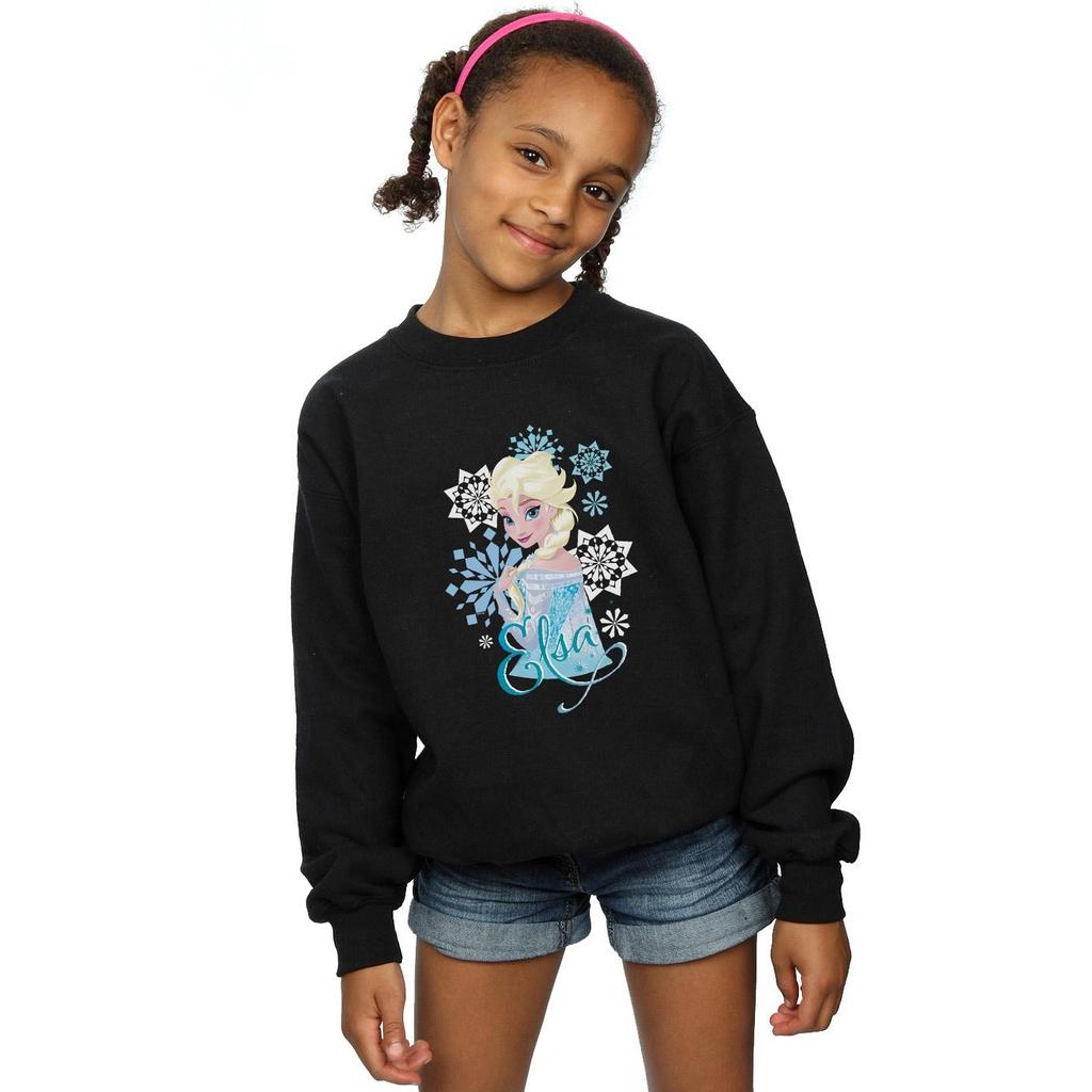 Disney Girls Frozen Elsa Snowflakes Sweatshirt