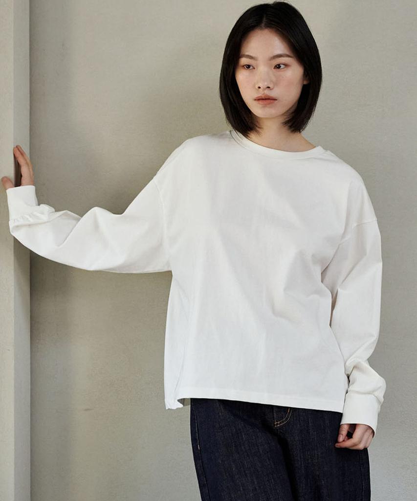 MALOUPE 5115 Crop Oversized T-Shirt (Ivory)