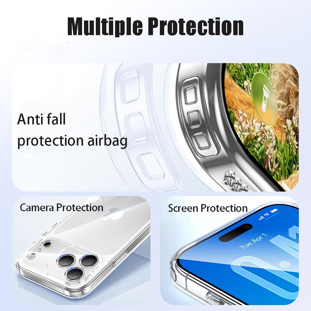 Роскошный прозрачный чехол для телефона iPhone 17 Pro Max Air, мягкий ТПУ, силиконовая задняя крышка, прозрачный чехол