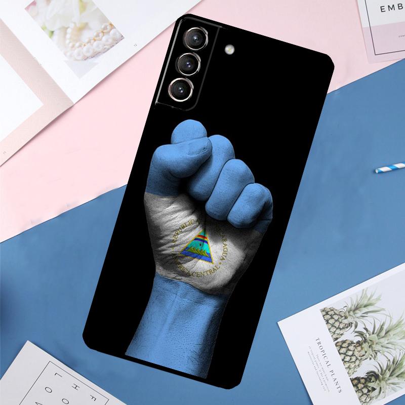 Чехол с флагом Никарагуа для Samsung Galaxy S25 Ultra S24 S23 S22 S21 Ultra S9 S10 Plus S23 FE S25 FE Задняя крышка