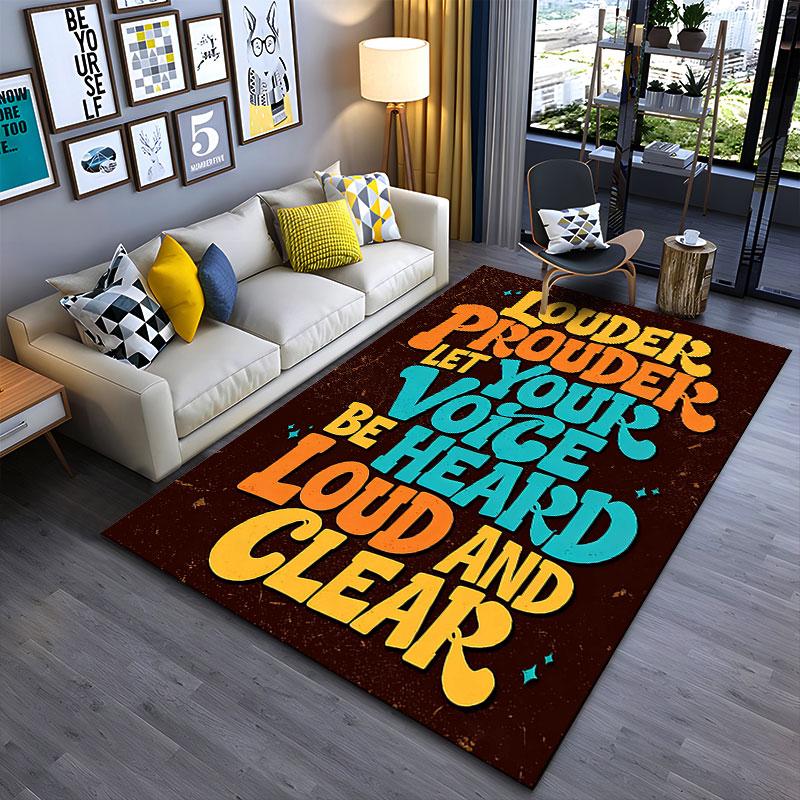 Louder Prouder Voice Carpet suitable as a non-slip mat for the living room or bedroom sofa