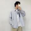 Рубашка с длинным рукавом с буквенным принтом 2024 года в японском стиле в стиле Гонконга, свободная рубашка для мальчиков, летнее модное универсальное повседневное пальто