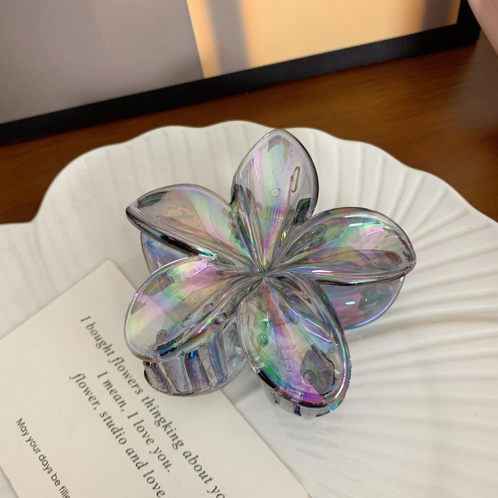 Градиентные заколки для волос Frangipani, прозрачные цветные заколки для волос Plumeria Disk, заколки для волос Shark, стиль Ins Sweet Hair Clip, заколки для волос Flower