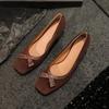 Женская обувь Замшевые туфли для женщин Острый носок Толстый каблук Женские туфли-лодочки Танкетка Слипсоль