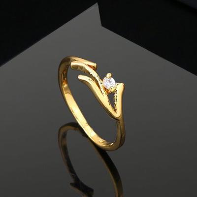 Женское позолоченное кольцо на палец с CZ Splendid