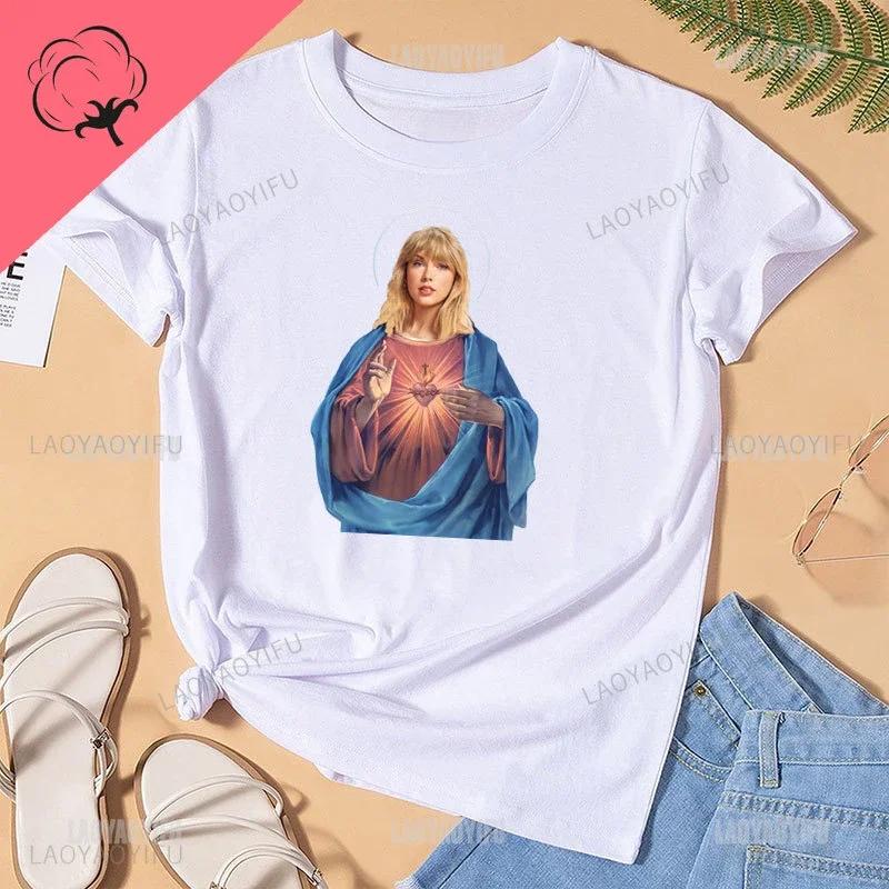 Funny Bible Faith Jesus Cotton Y2k Lady Unisexs Clothing Faith Tops Vintage Christian Clothing Jesus Loves You Aesthetic Tshirt