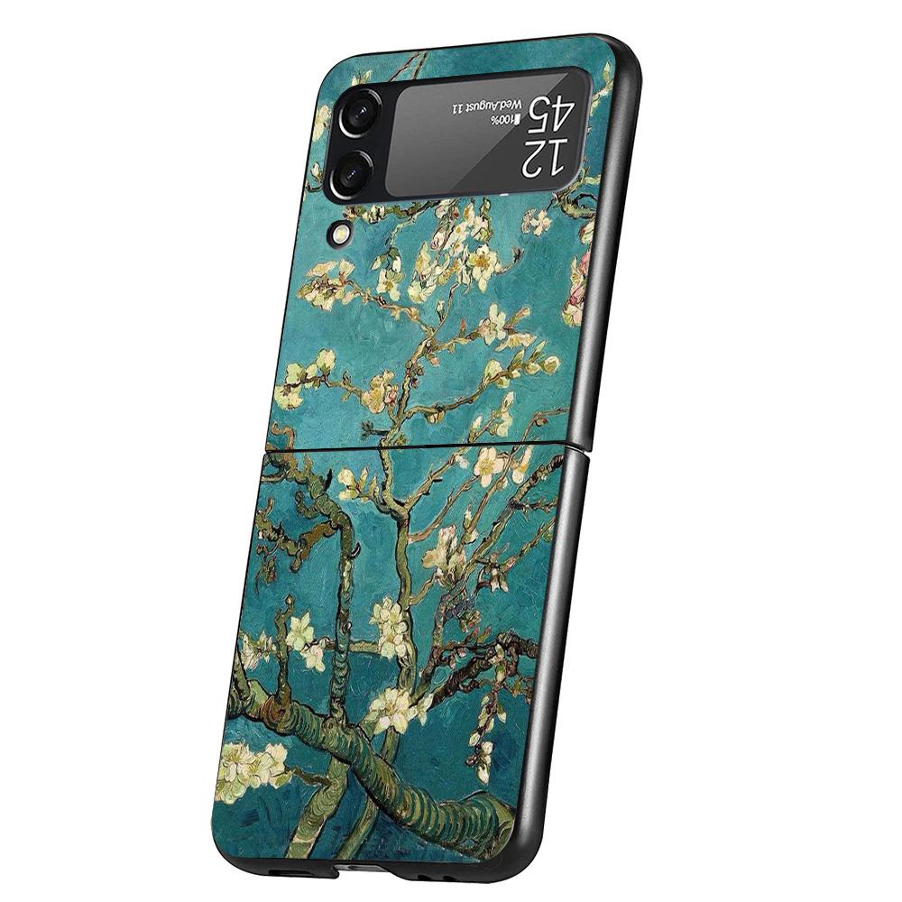 Van Gogh Oil Art Painting Cover Phone Case For Samsung Galaxy Z Flip 7 6 5 4 3 5G Flip7 Flip6 Flip5 Flip4 Flip3 Black Fundas She