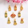 10pcs Color-Preserving Ancient Gold Dripping Oil Ping An Ruyi Pendant Diy Abacus Pendant Bracelet Necklace Pendant Jewelry Accessories
