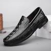 Brand Casual Shoes High Quality Men's Alligator Pattern Leather Shoes Spring Summer Genuine Leather Ladies Moccasin Loafers