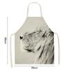 Женский кухонный фартук с принтом льва и лошади, детский льняной фартук-нагрудник для уборки дома, водонепроницаемые аксессуары для выпечки и выпечки