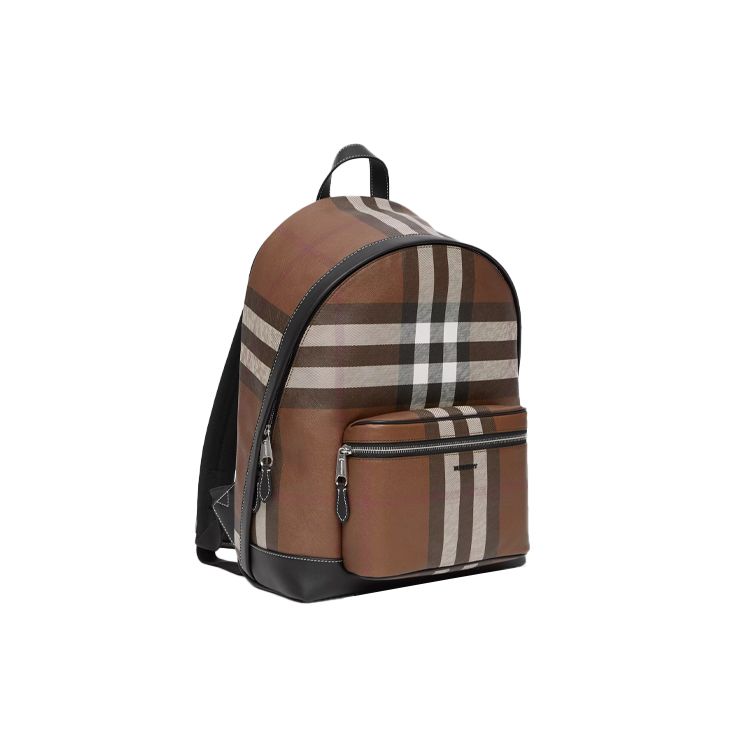 Burberry Vintage Check Brown Leather Backpack For Men Women Daily Use