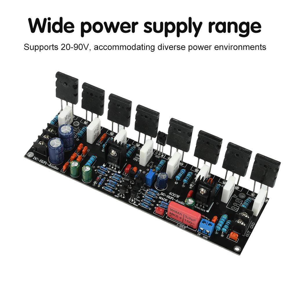 Улучшенный одноканальный усилитель мощности DC 20V-90V 400W 1943+5200 Высокомощный аудиоусилитель