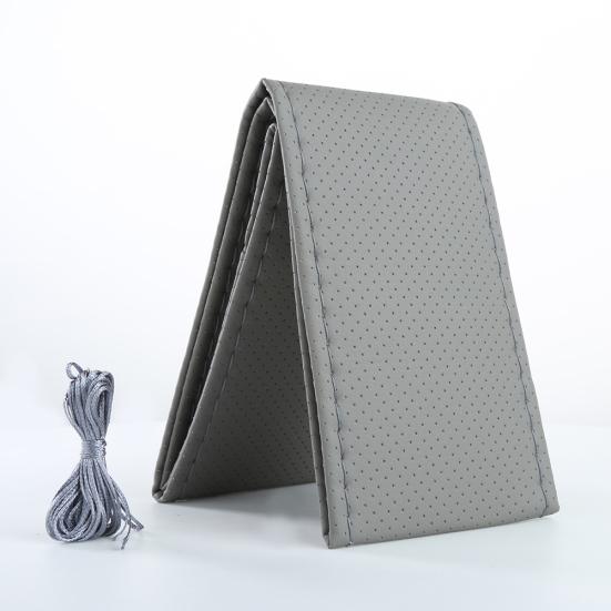 DIY искусственная кожа рулевое колесо автомобиля авто протектор чехол с комплектом игольной нити