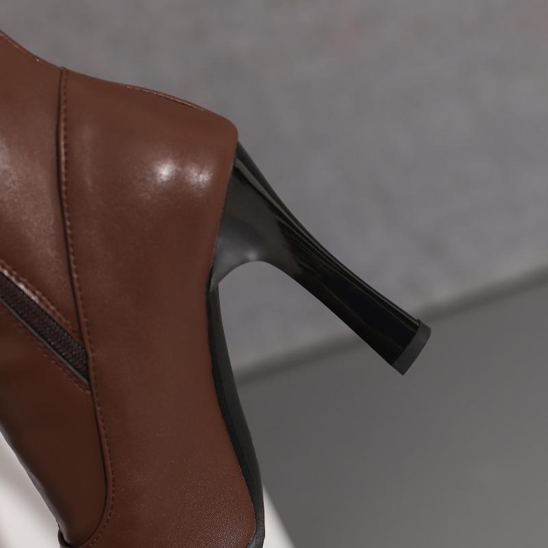 Сапоги женские, мягкие, эластичные, тонкие, выше колена, черные, белые, на высоком каблуке, туфли для вечеринок, женские, большой размер 50