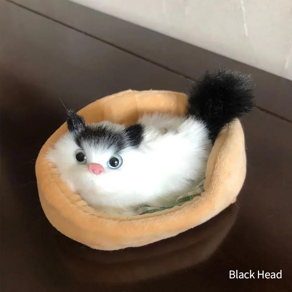 Stuffed Toys Lovely Simulation Animal Doll Plush Sleeping Cats Toy With Sound Kids Toy Decoration Birthday Gift For Children