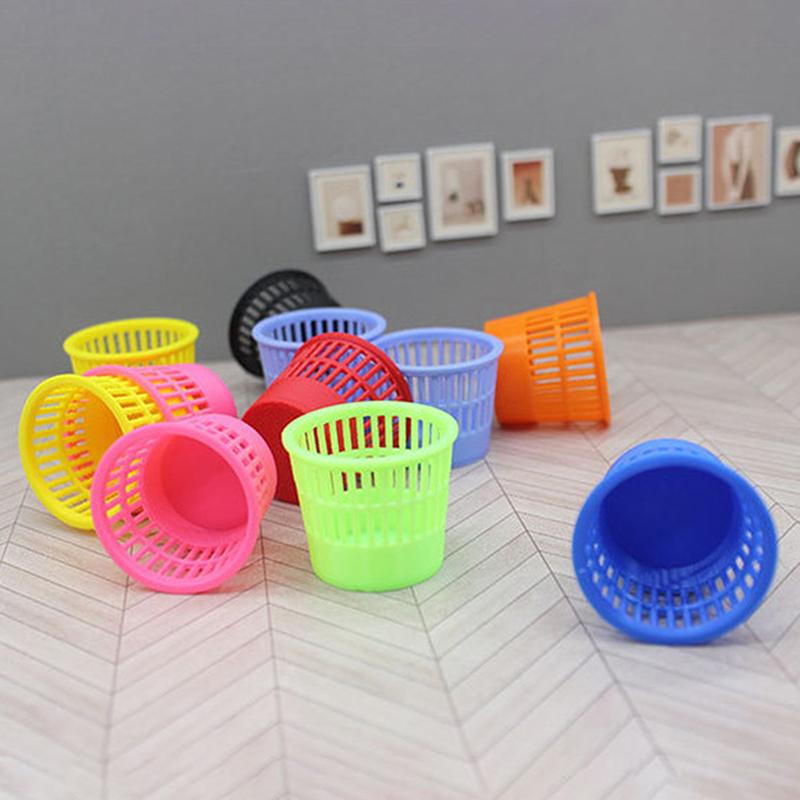 1Pc Diy Accessories 1/12 Dollhouse Miniature Trash Can Mini Furniture Model Dolls House Garbage Bin Life Scene Decoration