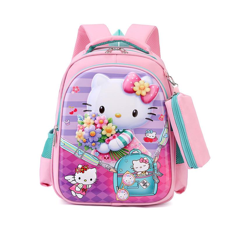 Kuromi Cartoon School Backpack With Oxford Fabric For Elementary School Kids
