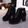 Fashion Winter 2024 New High Heeled Women Boots Cross Straps Short Boots Comfortable Waterproof Boots Warm Plus Size 42 Botas Femininas