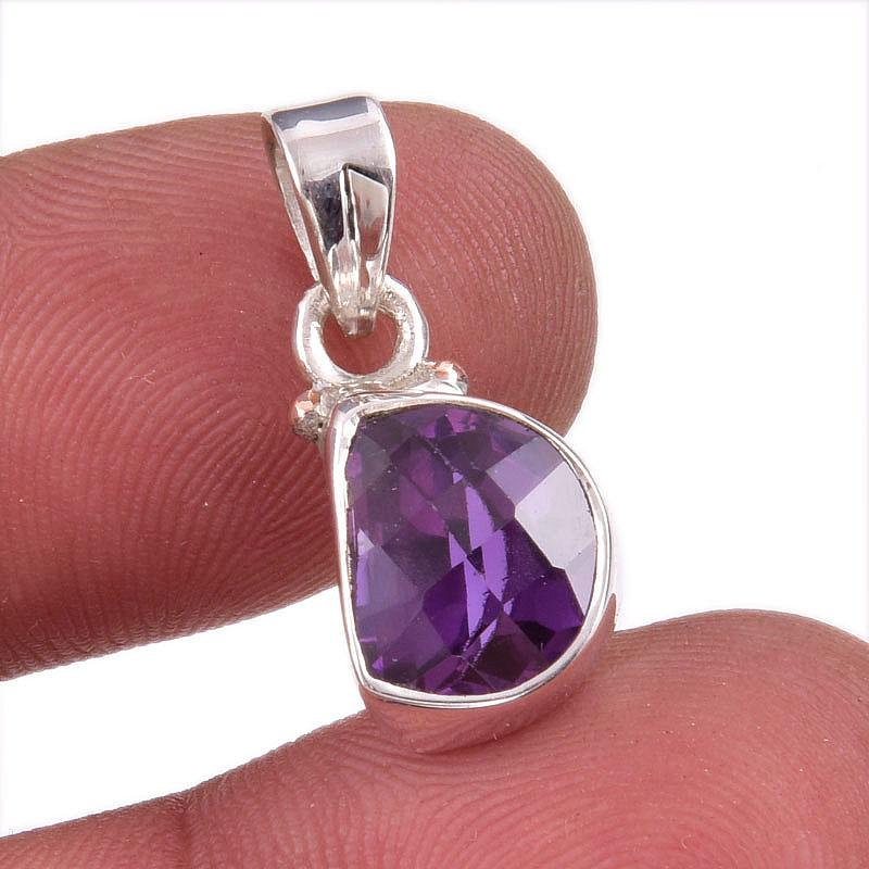 Natural Alexandrite Gemstone Handmade 925 Solid Sterling Silver Pendant 1" Z0C18