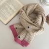 Solid Color Knitted Scarf for Women Winter Soft Student Couple Knitted Scarf