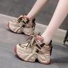 Женские кроссовки Весенняя обувь Теннисные Женские Платформа Розы 2025 Кроссовки Толстая подошва Короткий плюш Увеличенные Внутренние Весенние Микрофи