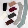 Взрослые женщины вязаные однотонные гольфы хлопковые модные длинные чулки