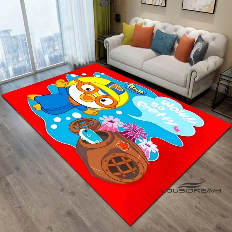 2026Cartoon P-Pororo-Park Pattern Carpets 15 Sizes Living Room Bedroom Bedside Floor Mat Area Rug Kid's Room Play Mat Home Decor